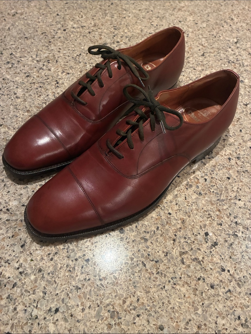 Men’s 10D Church's Men's Brown Cap-Toe Oxford Leather Dress Shoes